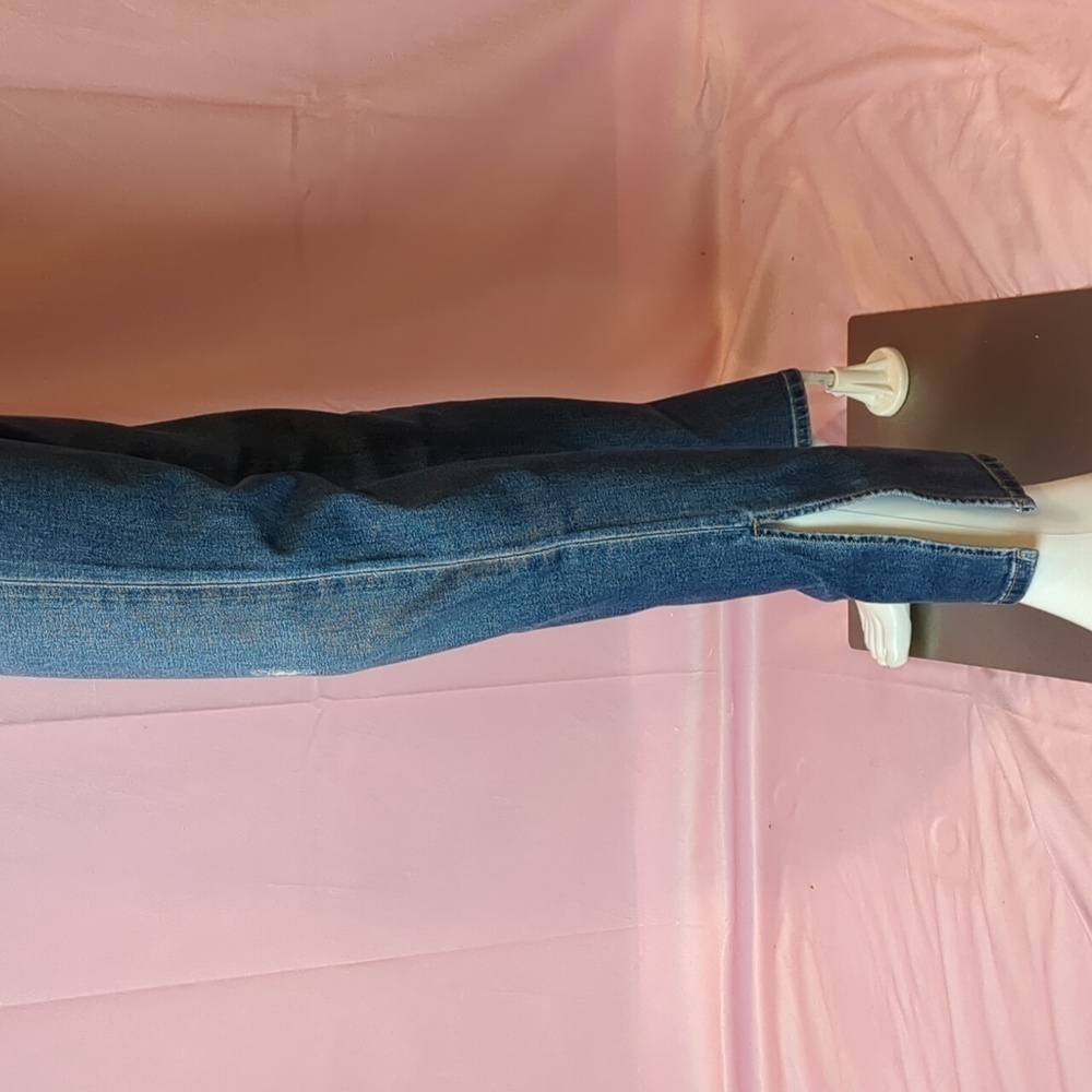 Fashion Nova Killing Em Softly Medium Blue Wash Side Split Jeans size 3 - Picture 3 of 10